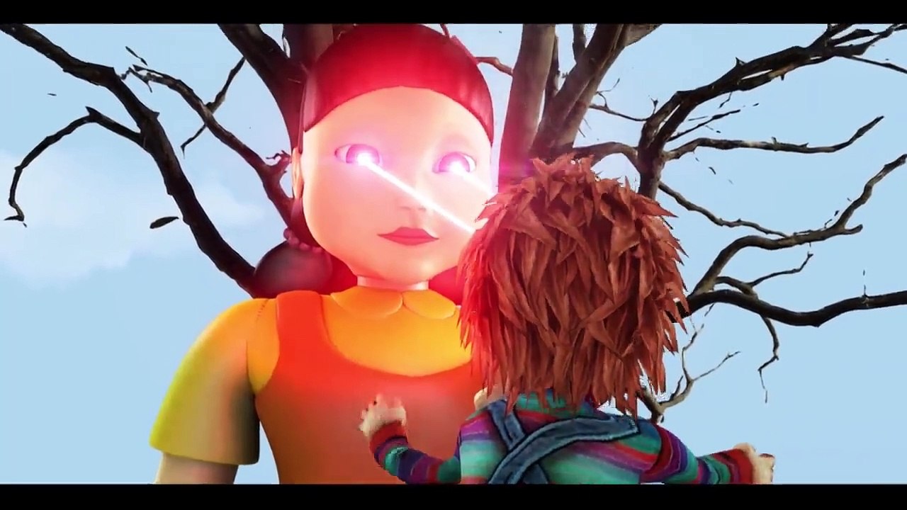 Squid Game Doll revenge the anime characters Eren, goku, Saitama, luffy and naruto