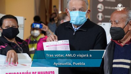 AMLO emite su voto en la consulta de revocación de mandato
