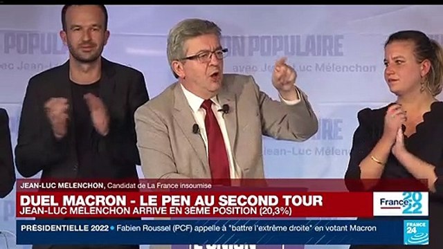 REPLAY - Discours de Jean-Luc Mélenchon, battu à l'élection présidentielle française