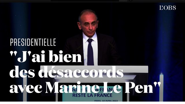 Zemmour appelle ses électeurs à voter pour Marine Le Pen, malgré les désaccords