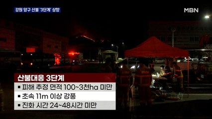 강원 양구 대형산불 계속…'대응 3단계'로 상향