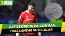 Cristiano Ronaldo se disculpa por tirar celular a fan y lo invita a un partido del Manchester United