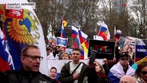 تصاویری از تظاهرات روس زبان‌ها در آلمان؛ اعتراض به «تبعیض» پس از تهاجم روسیه به اوکراین