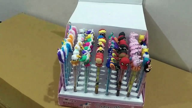 Unboxing and Review of Designer Bullet Pencils Avenger Superhero Design Assorted Colours Birthday Gift Return Gifts