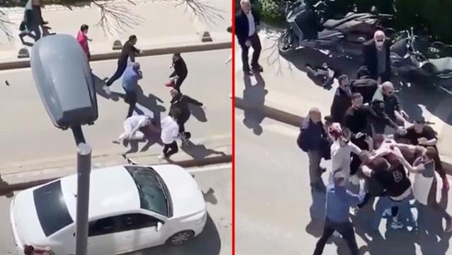 Üsküdar meydan muharebesi! Öfkeli grupla fırıncıların kavgası kamerada