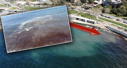 Caddebostan sahilindeki kirlilik havadan görüntülendi