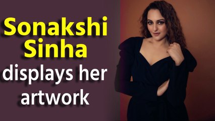 Sonakshi Sinha displays her artwork at the 'House Of Creativity' inaugural show