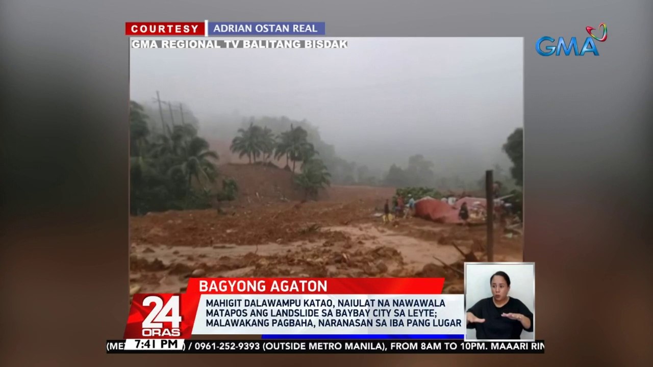 Mahigit 20 katao, naiulat na nawawala matapos ang landslide sa Baybay City sa Leyte | 24 Oras