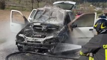 Gualdo Tadino (PG) - Auto in fiamme in località Vaccara (11.04.22)