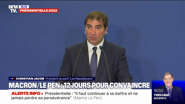 Christian Jacob, président des Républicains: Aucune voix ne peut se porter sur Marine Le Pen