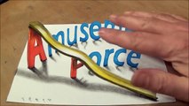 Drawing 3D Letters AmusementForce - 3D Text Art - VamosART