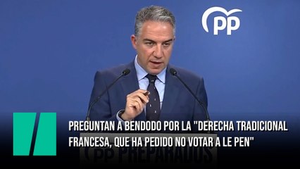 Preguntan a Bendodo, coordinador del PP por la "derecha tradicional francesa, homóloga a PP, que ha pedido no votar a Le Pen"