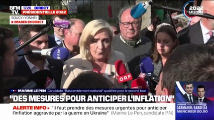 "Je ne vais pas sortir de l'Union européenne", affirme Marine Le Pen