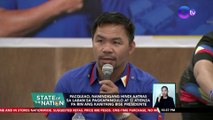 Pacquiao, nanindigang hindi aatras sa laban sa pagkapangulo at si Atienza pa rin ang kaniyang bise presidente | SONA