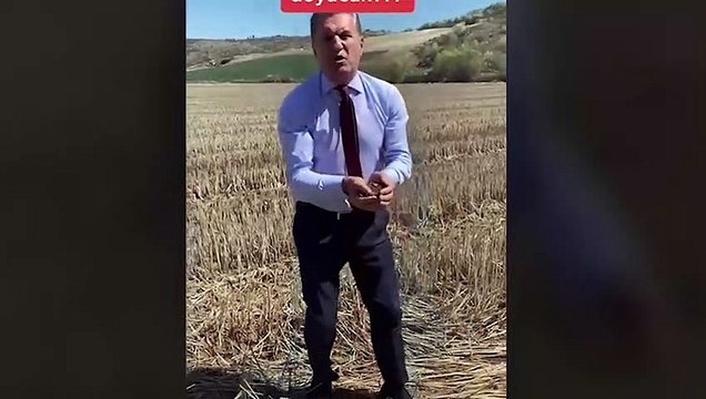 Sarıgül bu kez kameraya toprak fırlattı