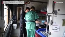 بدون تعليق: قطار ينقل المرضى إلى بر الأمان من مستشفى في أوكرانيا