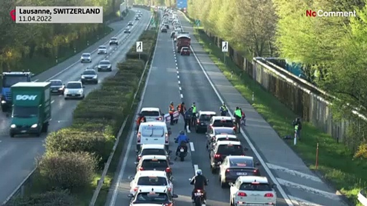 Suisse : bretelle d'autoroute bloquée par des militants pour le climat