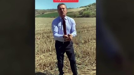 Sarıgül bu kez kameraya toprak fırlattı