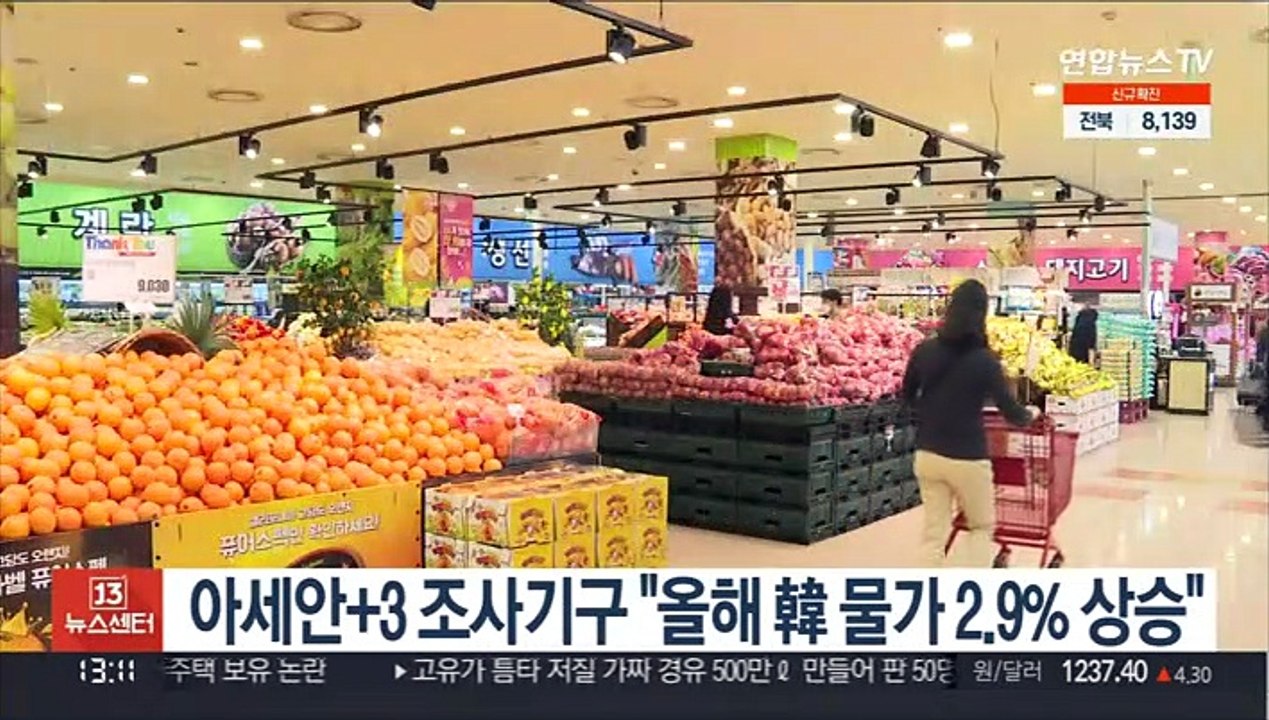 아세안+3 조사기구 "올해 韓 물가 2.9% 상승"