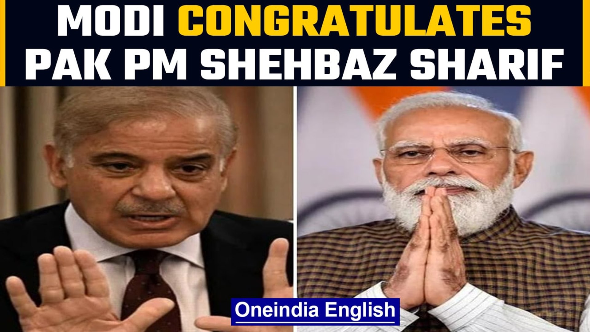 PM Modi congratulates Pakistan PM Shehbaz Sharif | Sharif raises Kashmir  issue | Oneindia News - video Dailymotion