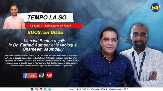 Tempo la So : Murvind Beetun reçoit le Dr Farhad Aumeer et le virologue, Shameem Jaumdally.