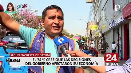 Datum: 74% de peruanos piensa que las decisiones del Gobierno han afectado su economía