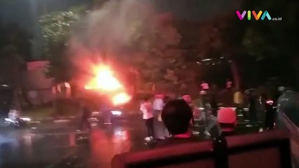 Pelaku Pembakaran Pospol Pejompongan Pakai Bom Molotov
