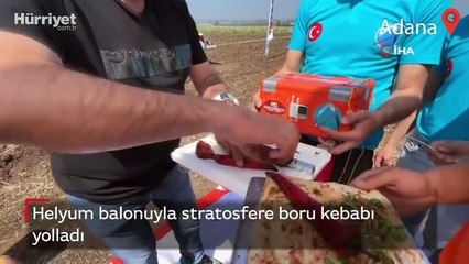 Helyum balonuyla stratosfere boru kebabı yolladı