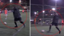 İmamoğlu'ndan futbol resitali! Benzer iki pozisyonun birini gol yaptı, diğerini auta attı