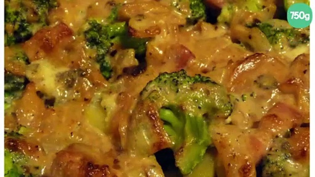 Gratin pomme de terre, brocolis à la fondue d'oignon et Roquefort Papillon