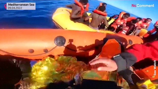 Migrants pulled from the sea during dramatic Mediterranean rescues