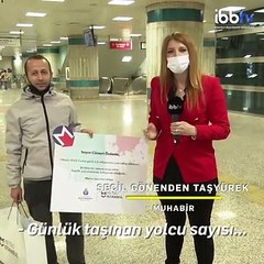 İstanbul metrosuna binen 2.5 miyonuncu kişi Cüneyt Özdemir oldu