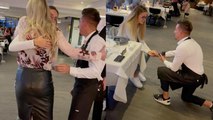 'Girl gets a surprise proposal from boyfriend who traveled across the globe to meet her '