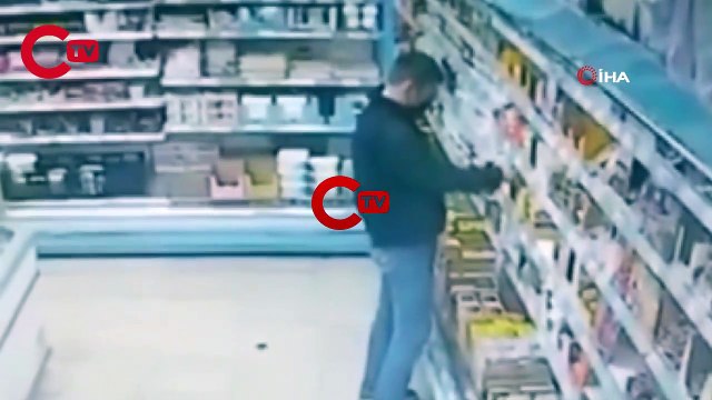 Marketten peynir çalığı fark edildi, ürünleri bırakıp gitti