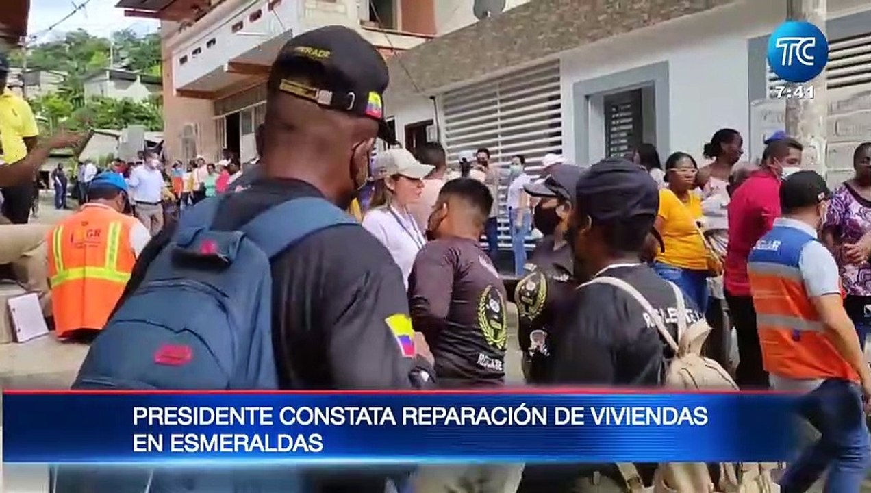 Presidente Lasso constató la reparación de viviendas en Esmeraldas