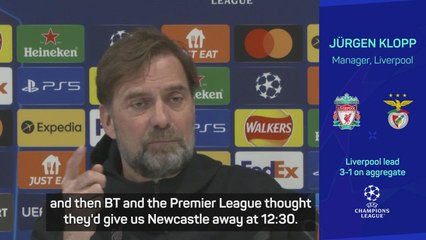 Klopp blasts broadcasters for crammed Liverpool schedule