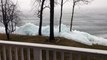 Strong Winds Pushing Ice off Mille Lacs Lake onto West Shore