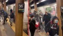 Korku ve panik anları kamerada! İşte New York'taki metro istasyonuna saldırı anı