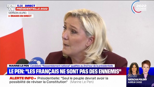 Il n'y a pas de journalistes chez Quotidien : Marine Le Pen assume de choisir les journalistes accrédités à la suivre