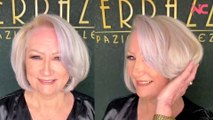 Bellissimi capelli corti combinati con capelli grigi per le donne 60 
