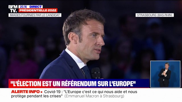 Emmanuel Macron, à Strasbourg: L'Europe, c'est ce qui nous protège pendant les crises