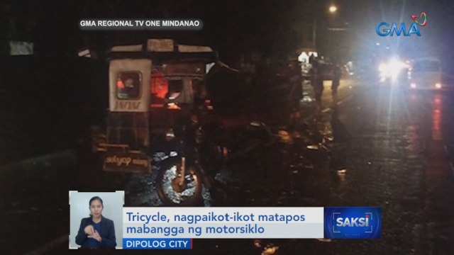 Tricycle, nagpaikot-ikot matapos mabangga ng motorsiklo | Saksi