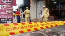 Queda de reboco de prédio no centro de Umuarama mobiliza Bombeiros e Defesa Civil