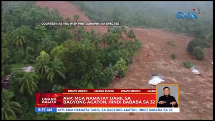 AFP: Mga namatay dahil sa bagyong Agaton, hindi bababa sa 32 | UB