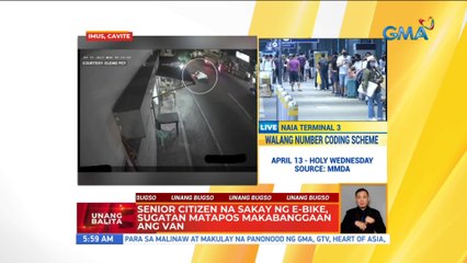 Senior citizen na sakay ng e-bike, sugatan matapos makabanggaan ang van sa Cavite | UB