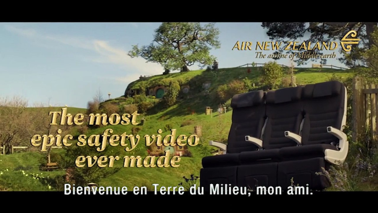 Bienvenue sur Air New Zealand avec Elijah Wood et Peter Jackson