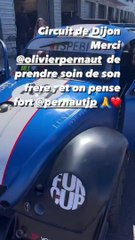 Tom Pernaut se prépare à la course avec son frère Olivier sur le circuit de Dijon