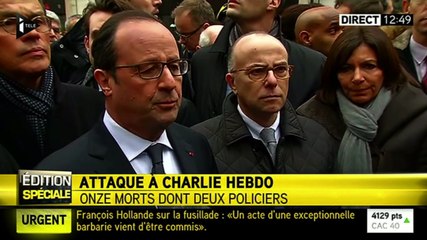 François Hollande : "La France fait face à un choc dû à un attentat terroriste" après l'attaque de Charlie Hebdo