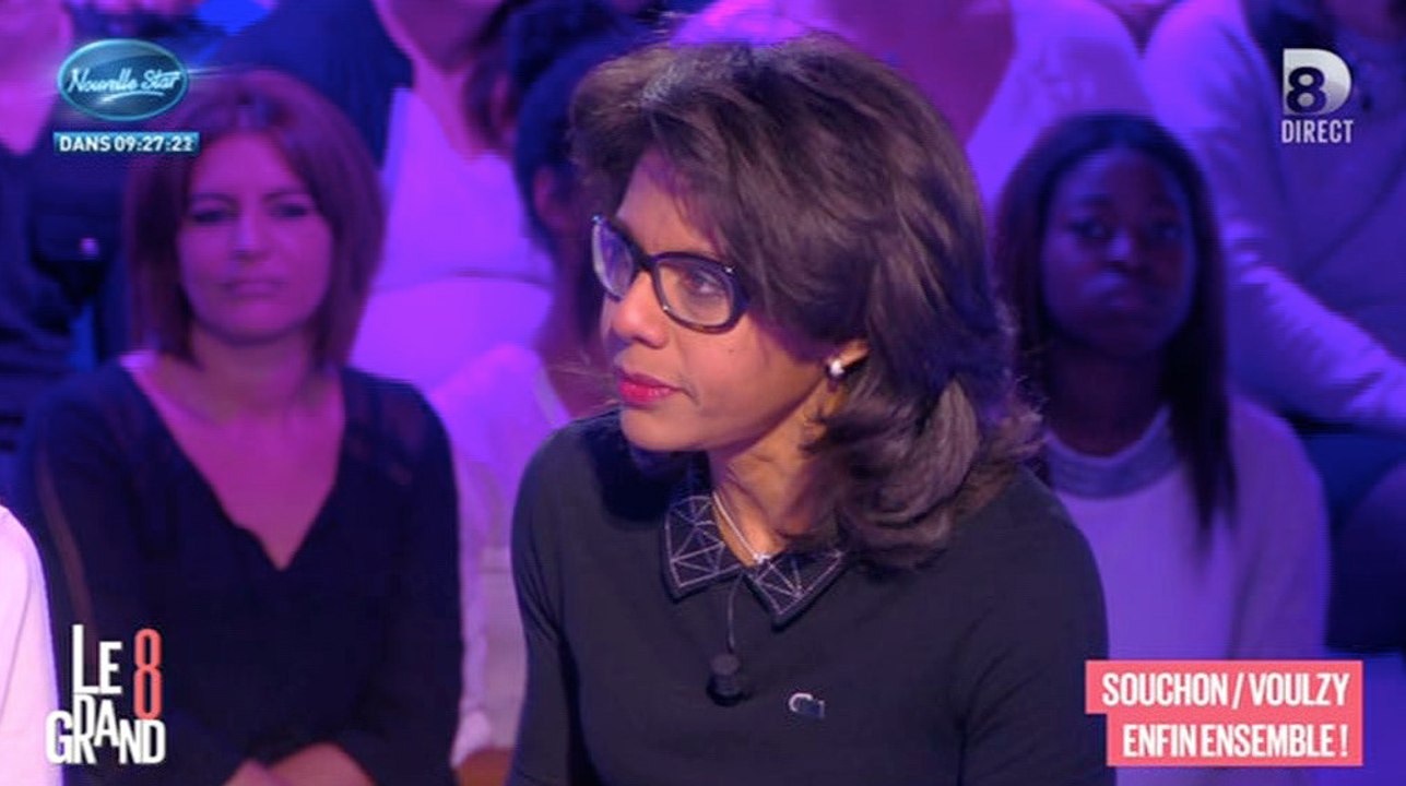 Audrey Pulvar en pleurs sur le plateau du Grand 8 devant Souchon et Voulzy sur le plateau du Grand 8