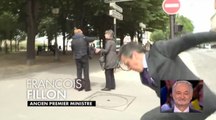Quand François Fillon râte le trottoir et manque de tomber devant les caméras de Canal Plus